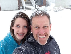 Blacksburg got walloped with a nine-inch snow on January 17. My daughter Adelyn and I ran outside for a quick snow selfie.